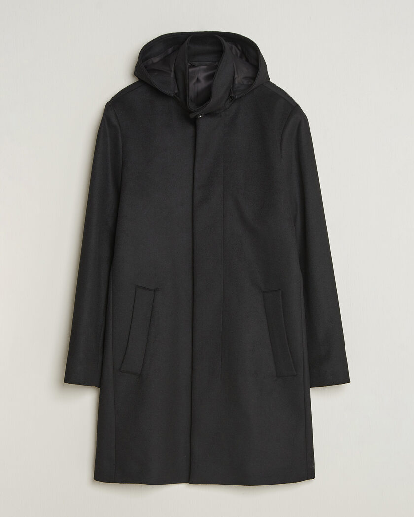 Tiger of Sweden Aleric Wool/Cashmere Hooded Coat Black – Sort