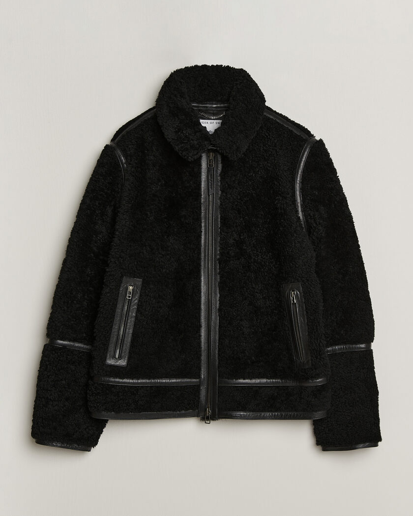 Tiger of Sweden Viggo Shearling Jacket Black – Sort