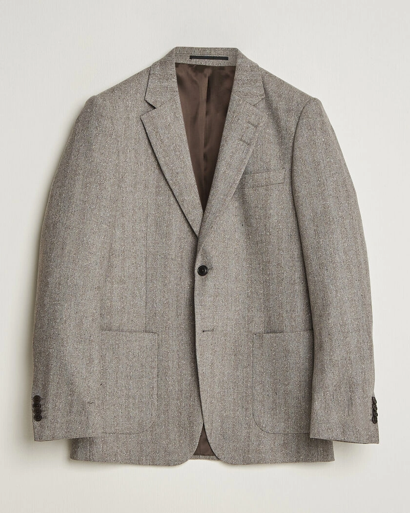Tiger of Sweden Justin Wool Donegal Suit Blazer Dark Stone – Beige