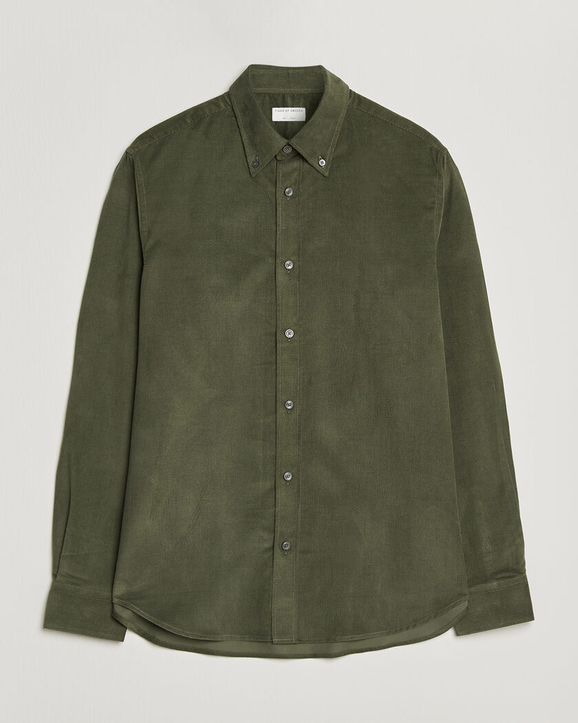Tiger of Sweden Bjorn Corduroy Shirt City Green – Grøn