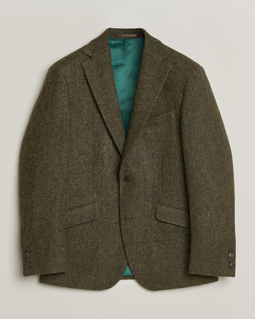 Walker Slater Edward Harris Tweed Herringbone Blazer Green – Grøn