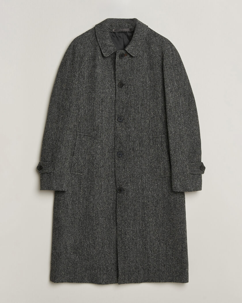 Walker Slater Sherlock Harris Tweed Herringbone Coat Charcoal – Grå