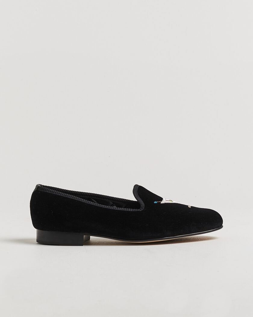 Bowhill & Elliott Martini Venetian Pump Black Velvet – Sort