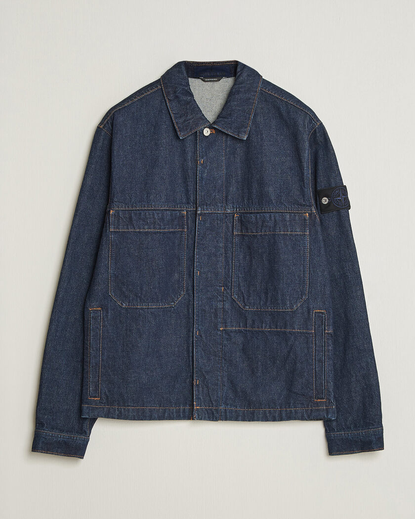 Stone Island Indigo Denim Coach Jacket Blue Rinse – Blå