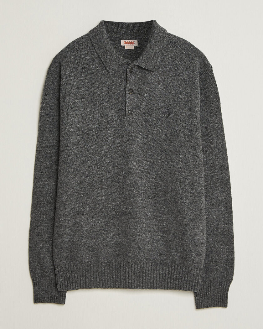 Baracuta Shetland Polo Mid Grey – Grå