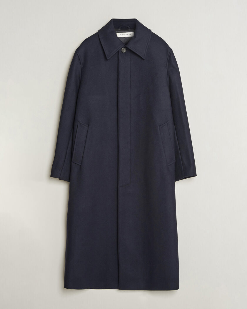 Sunflower Wool Blend Winter Coat Navy – Blå