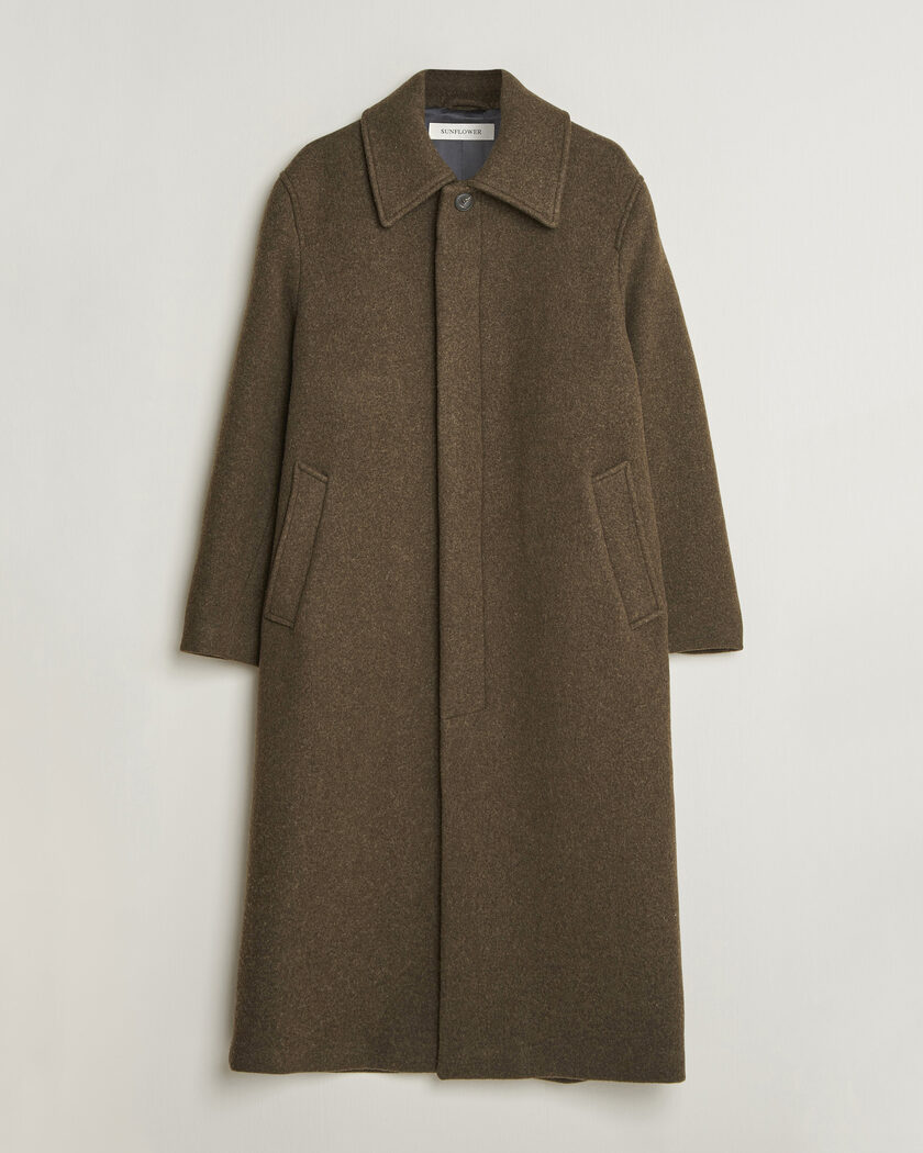Sunflower Wool Blend Winter Coat Green Moss – Grøn