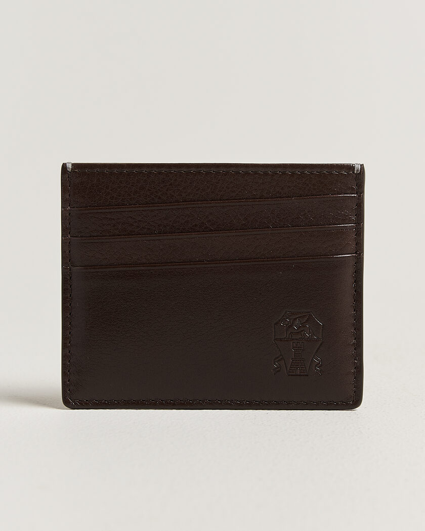 Brunello Cucinelli Grain Leather Card Holder Dark Brown – Brun
