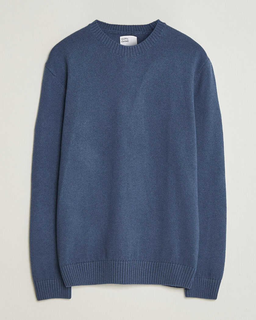 Colorful Standard Classic Merino Wool Crew Neck Petrol Blue – Blå