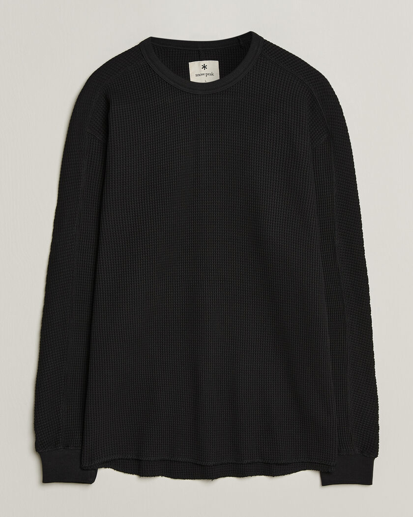 Snow Peak Heavyweight Waffle Pullover Black – Sort