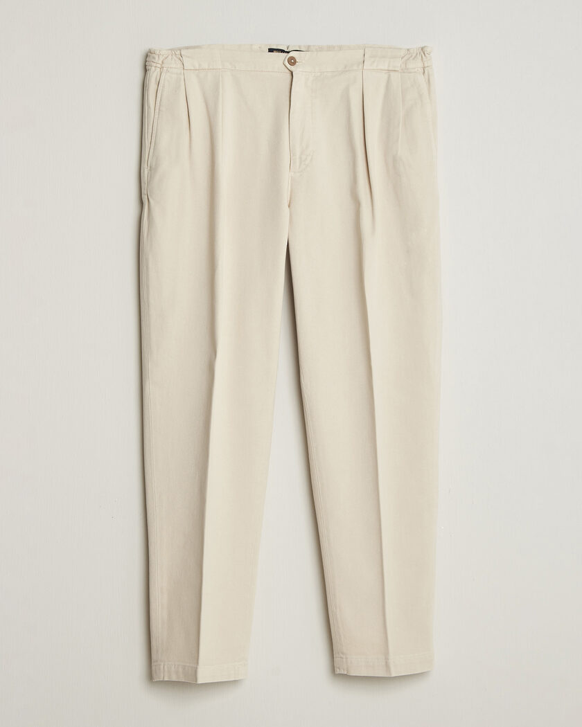 Briglia 1949 Portobello Loose Fit Cotton Trousers Ecru – Hvid