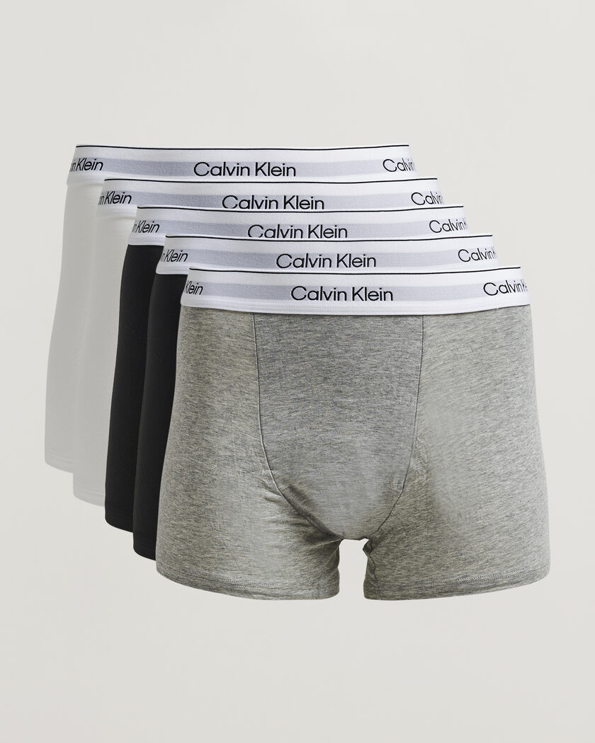 Calvin Klein 5-Pack Icon Cotton Stretch Relaxed Trunk White/Black/Grey – Flerfarvet