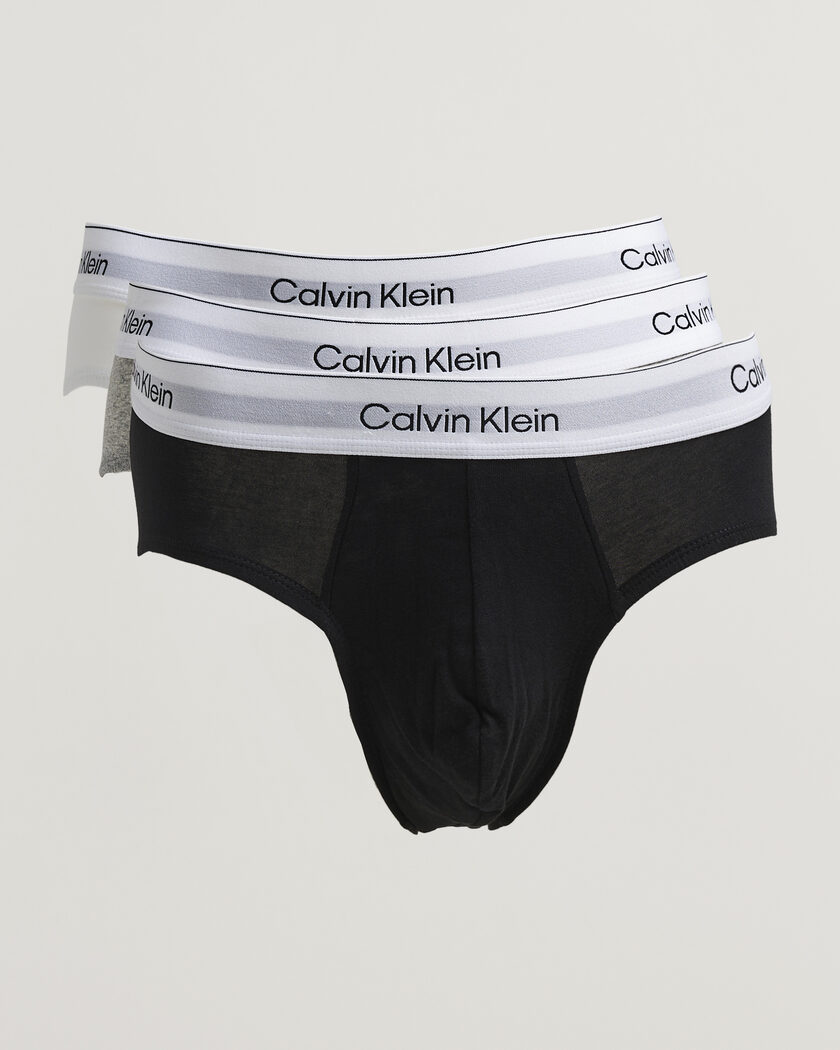 Calvin Klein 3-Pack Icon Cotton Stretch Hip Brief White/Black/Grey – Flerfarvet