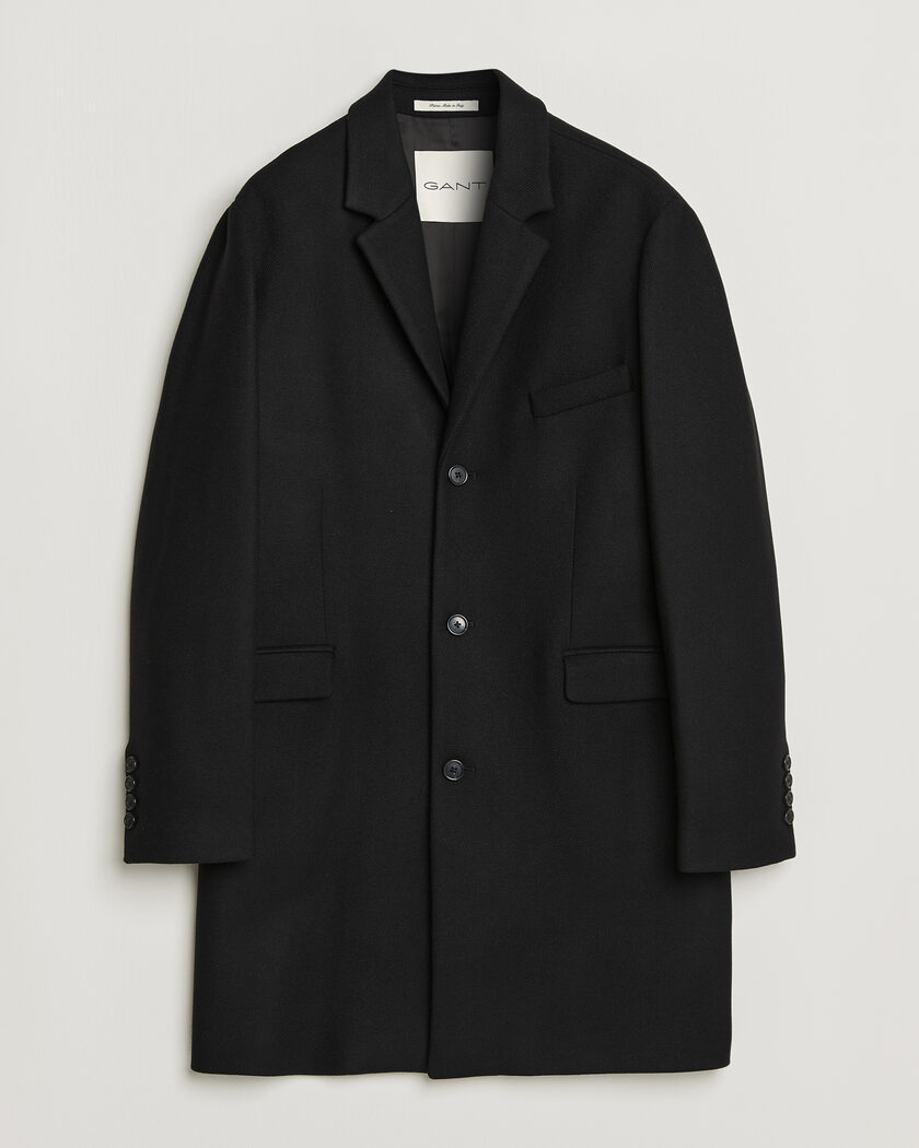 Gant Classic Wool/Cashmere Coat Black – Sort