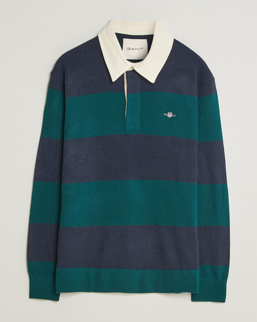 Gant Lambswool Barstriped Rugger Dark Emerald – Flerfarvet