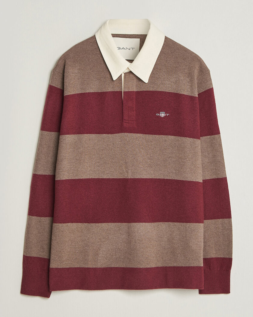Gant Lambswool Barstriped Rugger Deep Grape Wine – Flerfarvet