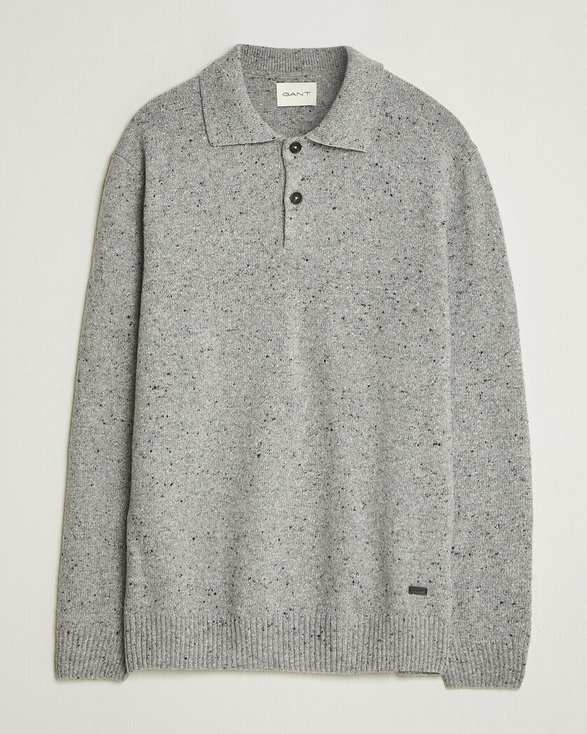 Gant Neps Wool Polo Grey Melange – Grå