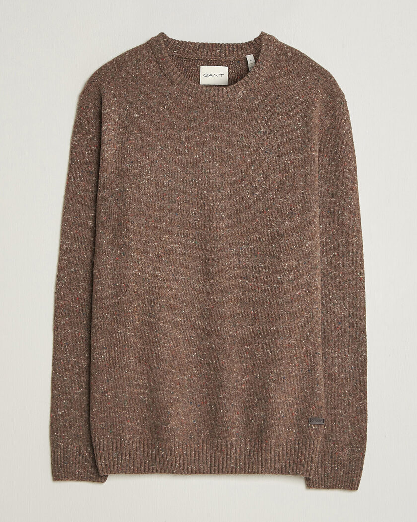 Gant Neps Wool Crew Neck Sweater Faded Taupe – Brun