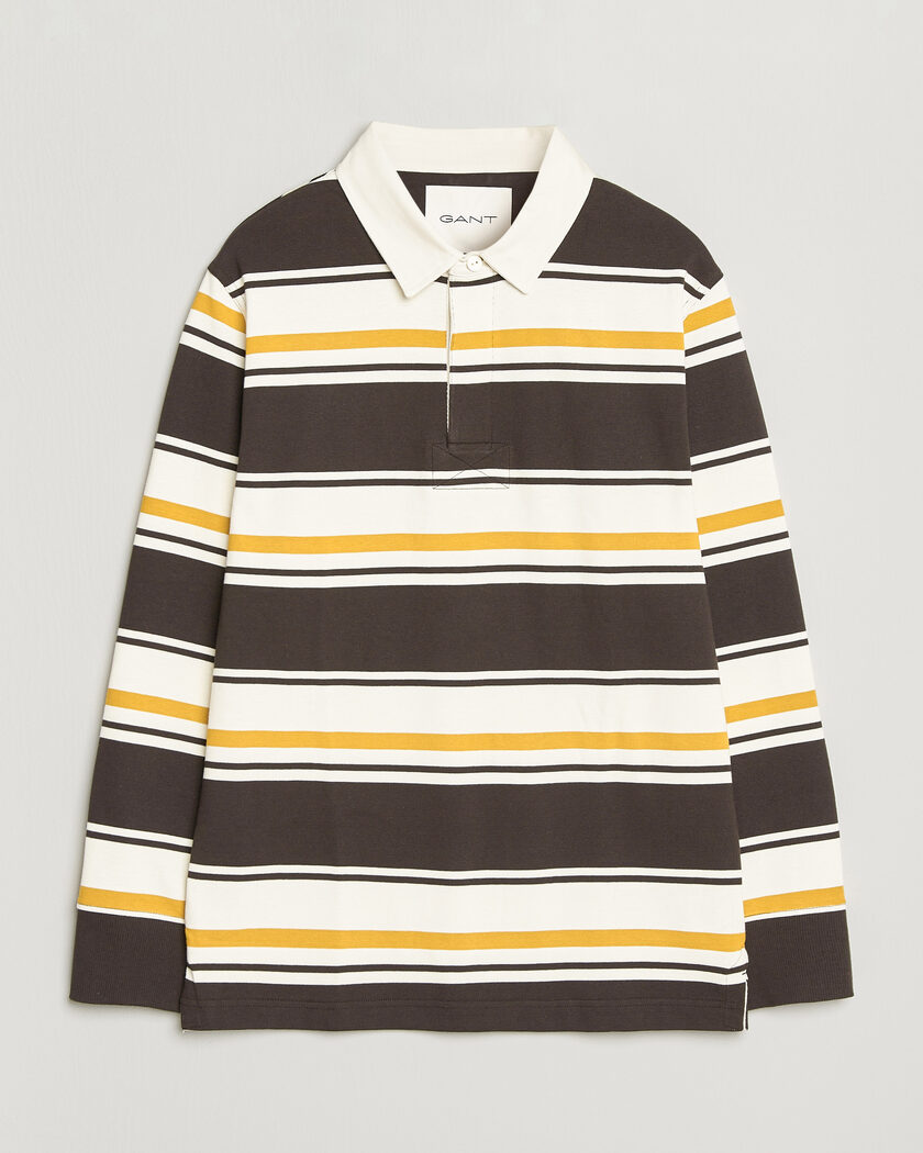 Gant Striped Heavy Rugger Charred Wood Brown – Flerfarvet