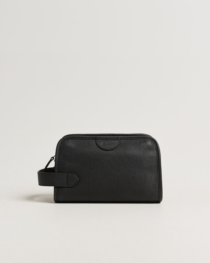 Gant Grained Leather Wash Bag Black – Sort