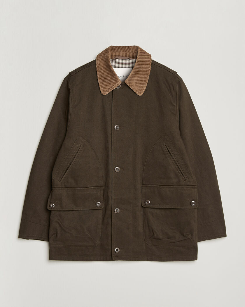 Gant Moleskin Decker Jacket Dark Moss Green – Grøn