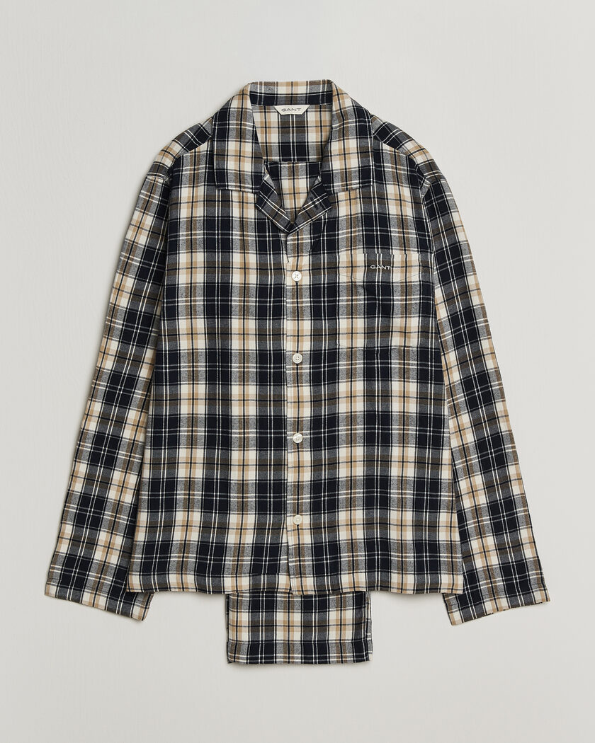 Gant Flannel Checked Pyjama Set Evening Blue – Blå