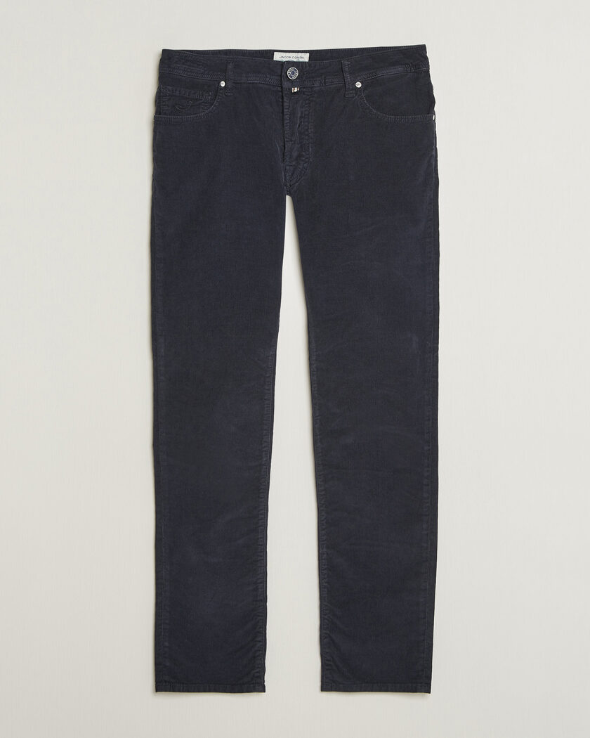 Jacob Cohën Nick Slim Fit Cotton Trousers Navy – Blå