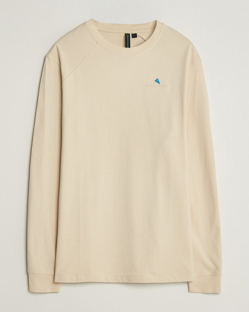 Klättermusen Root Long Sleeve Logo T-Shirt Clay – Hvid