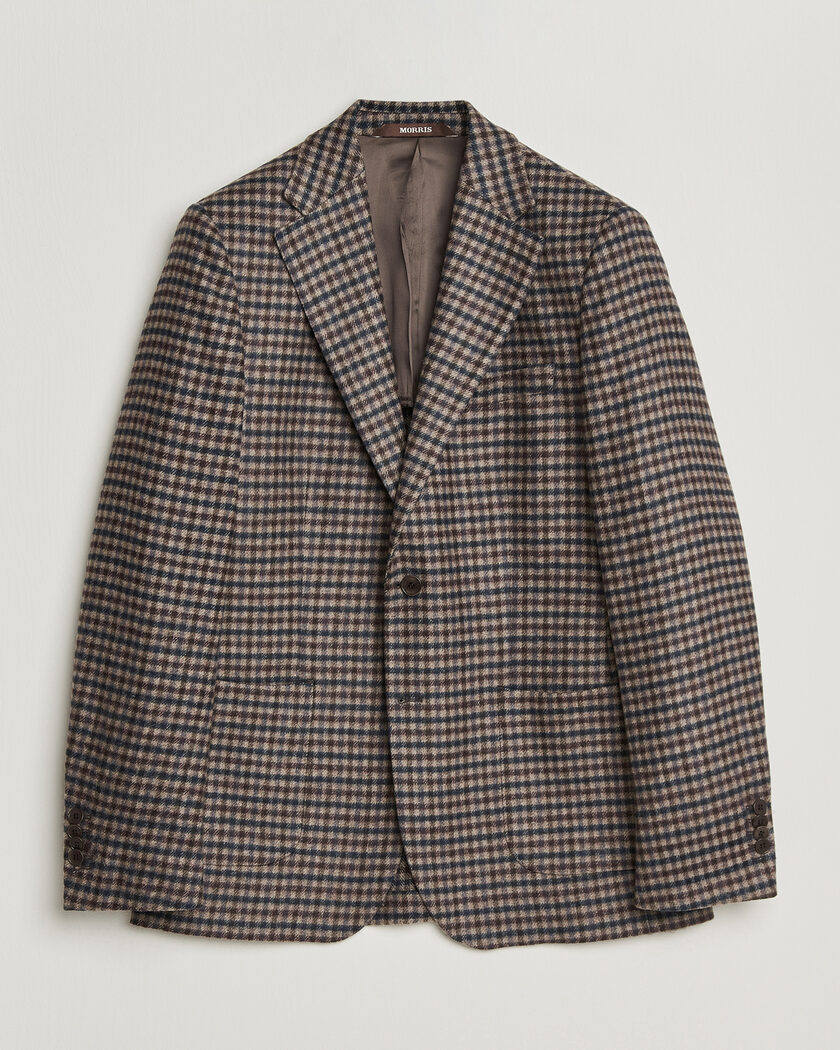 Morris Soft Check Blazer Brown – Brun