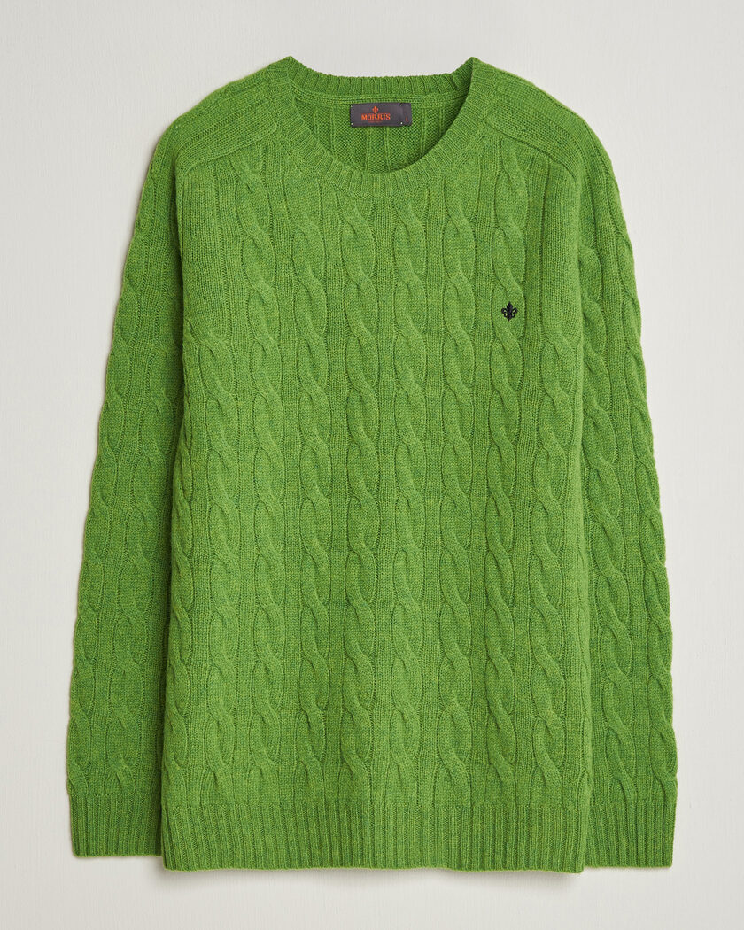 Morris Archard Cable Sweater Green – Grøn