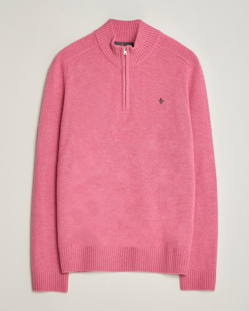 Morris Hertford Lambswool Half Zip Cerise – Pink