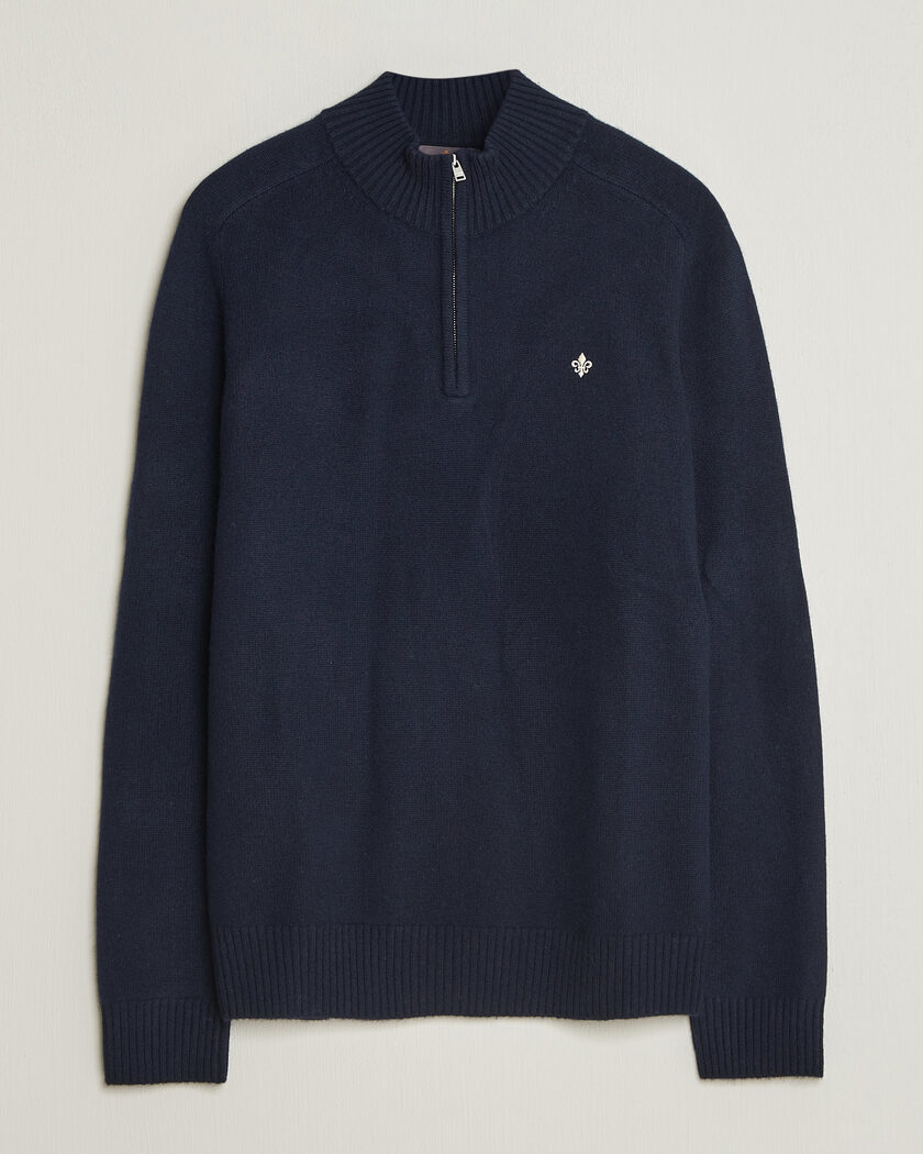 Morris Hertford Lambswool Half Zip Navy – Blå