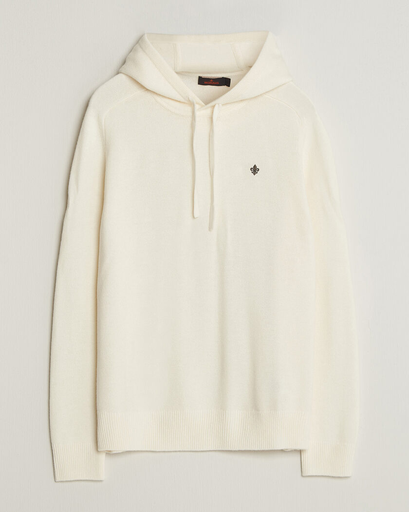 Morris Hertford Lambswool Hoodie Off White – Hvid