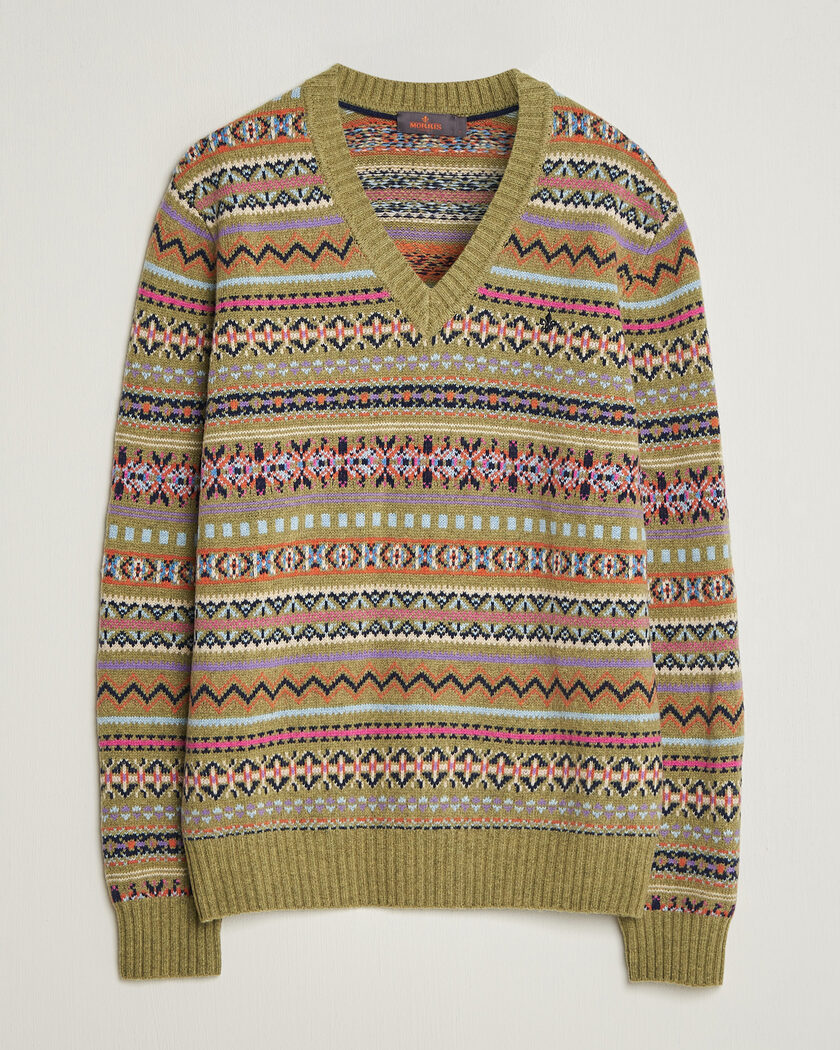 Morris Tavish V-Neck Olive – Grøn