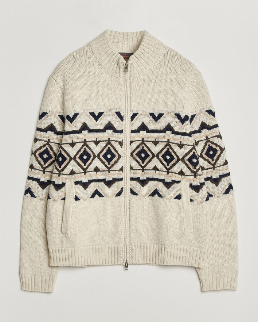 Morris Hadley Zip Cardigan Off White – Hvid