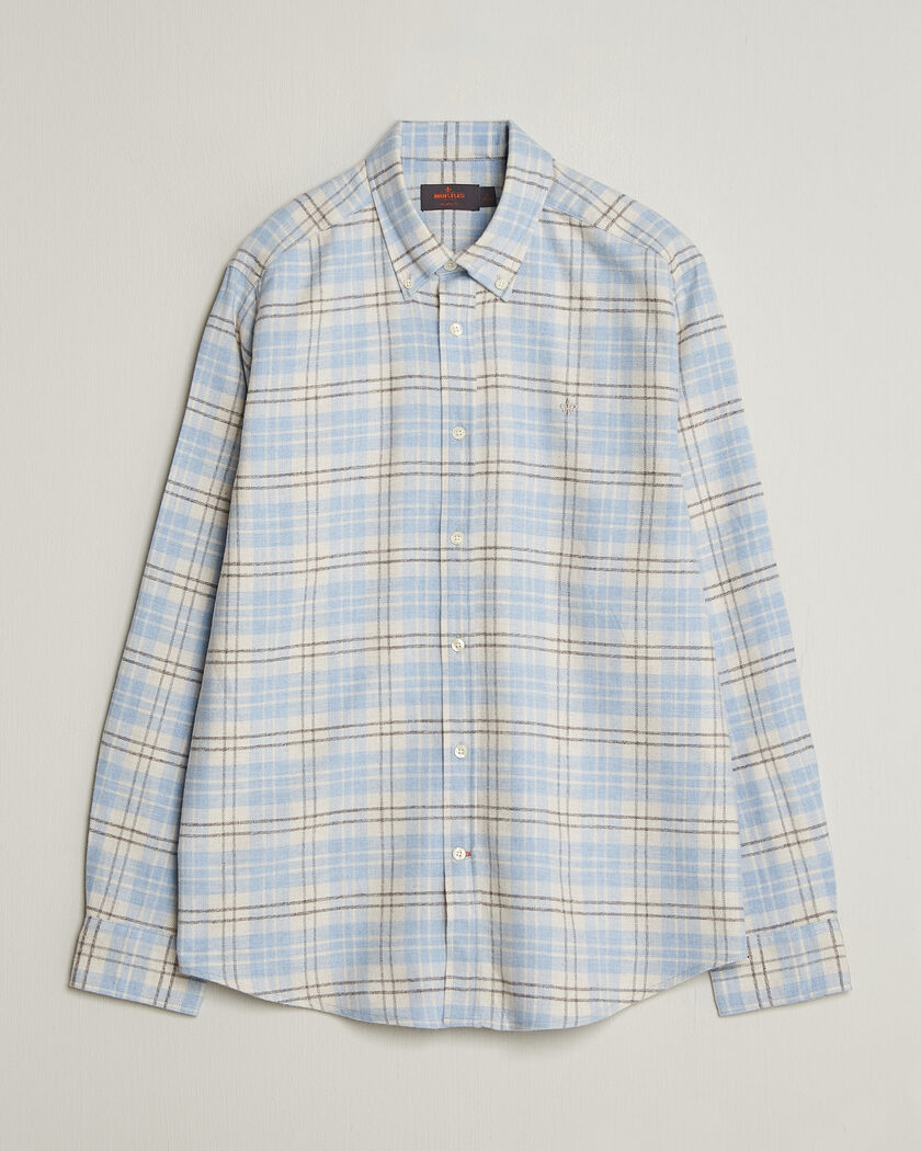 Morris Flannel Mouliné Shirt Light Blue – Blå