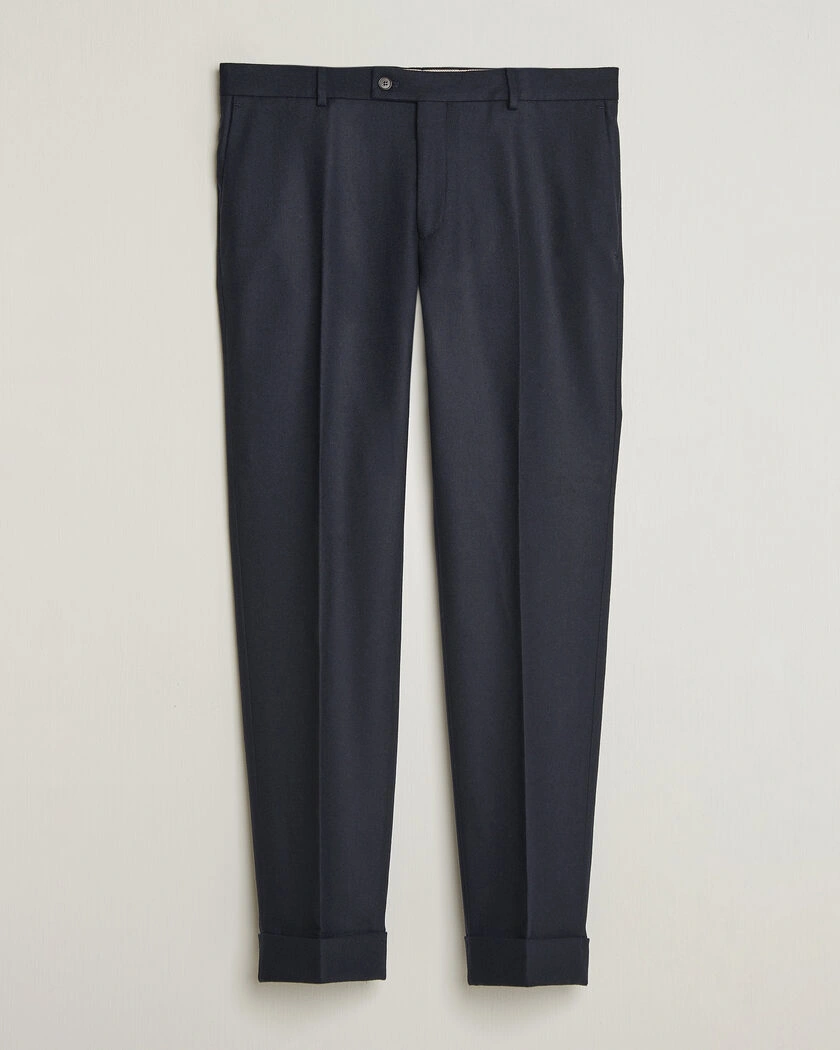 Morris Flannel Suit Trousers Navy – Blå