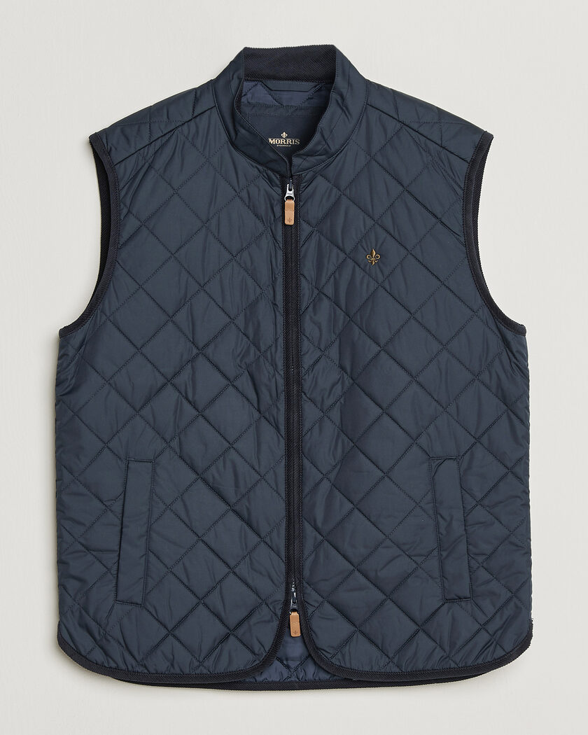 Morris Teddy Quilted Vest Old Blue – Blå