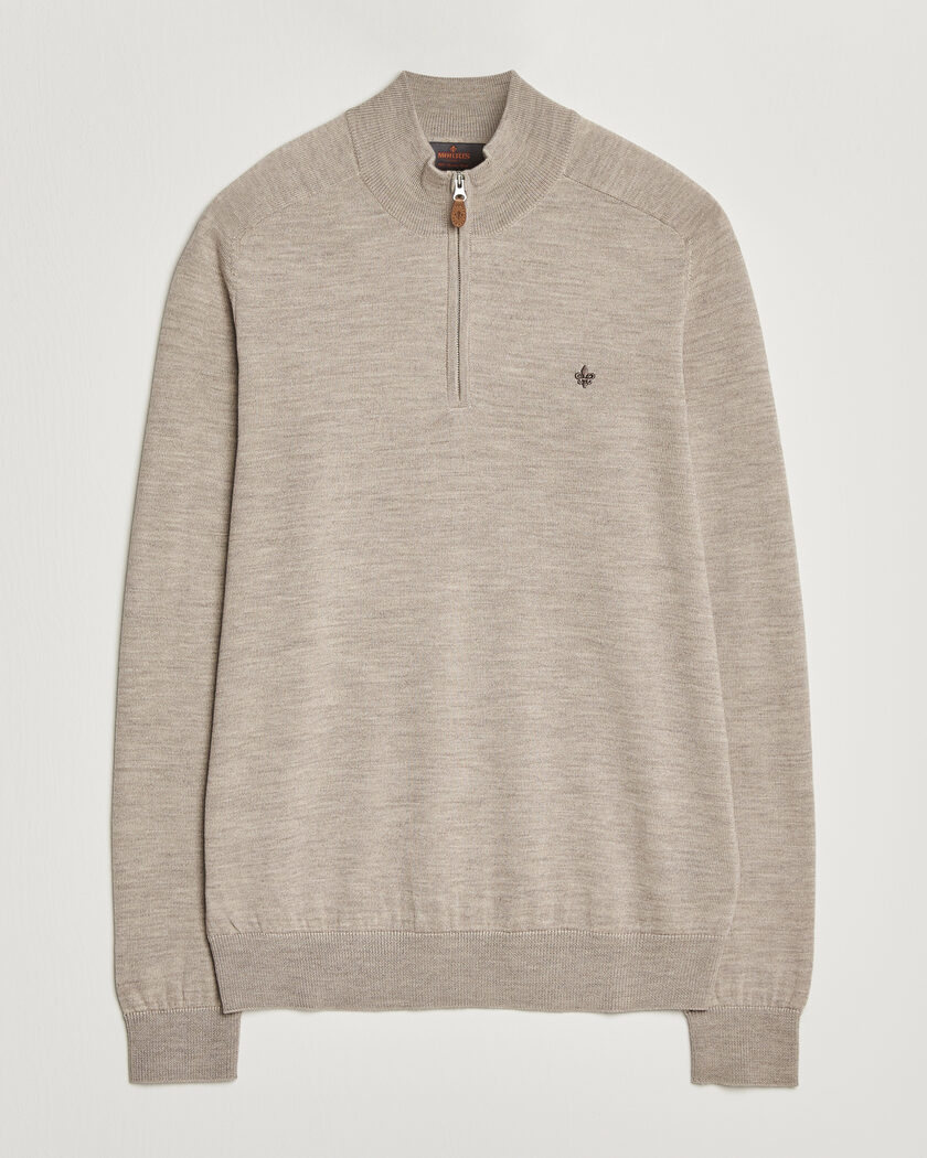 Morris John Merino Half Zip Khaki – Beige