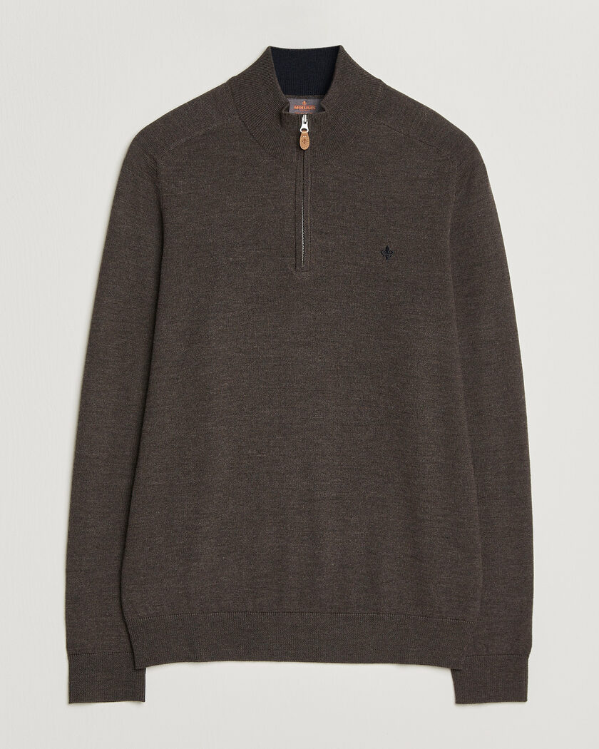 Morris John Merino Half Zip Brown – Brun