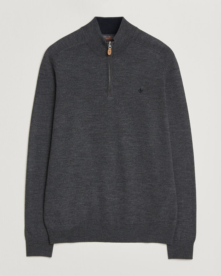 Morris John Merino Half Zip Grey – Grå