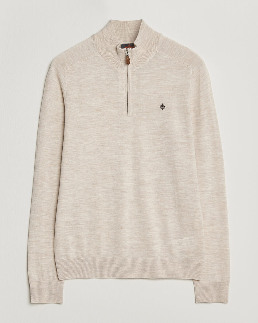 Morris John Merino Half Zip Off White – Hvid