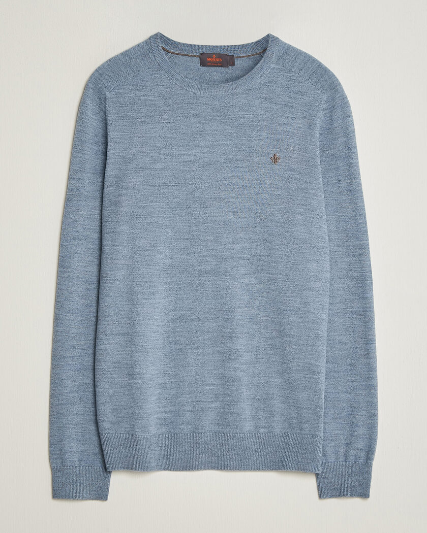 Morris Merino O-Neck Light Blue – Blå