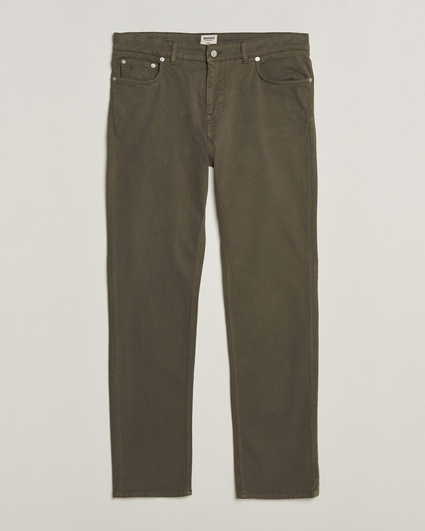 Morris James Brushed 5-Pocket Pant Olive – Grøn