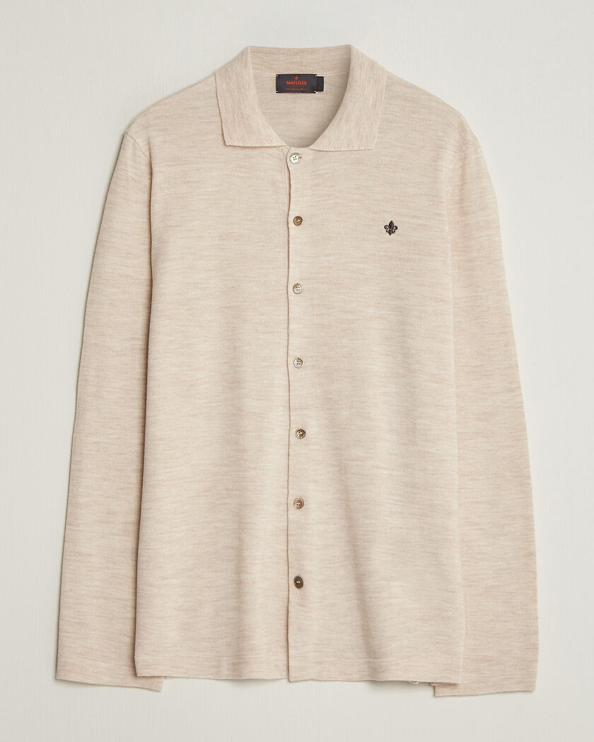 Morris Merino Shirt Cardigan Off White – Hvid
