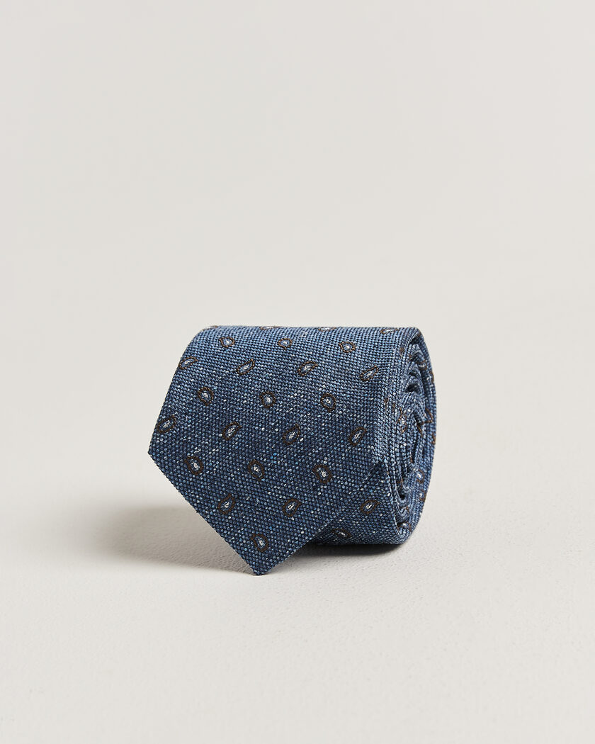 Amanda Christensen Silk Bourette Paisley 8cm Tie Sky Blue – Blå