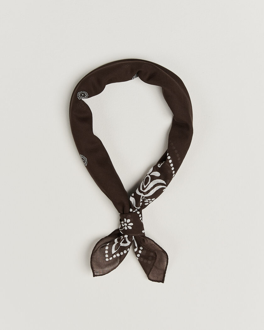 Amanda Christensen Cotton Voile Printed Flower Bandana Brown – Brun