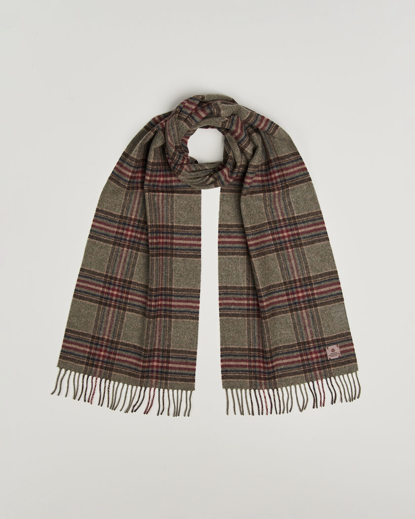 Amanda Christensen Wool Check Scarf Green – Grøn