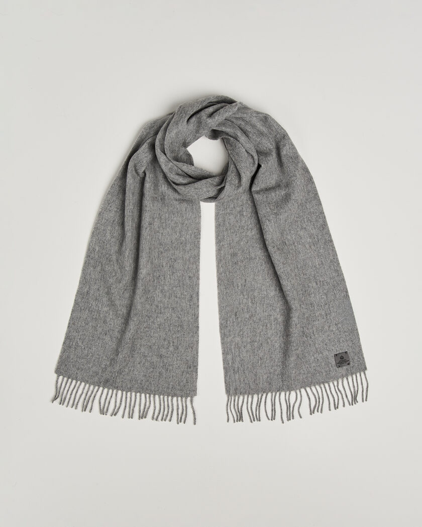 Amanda Christensen Wool Scarf Light Grey Melange – Grå