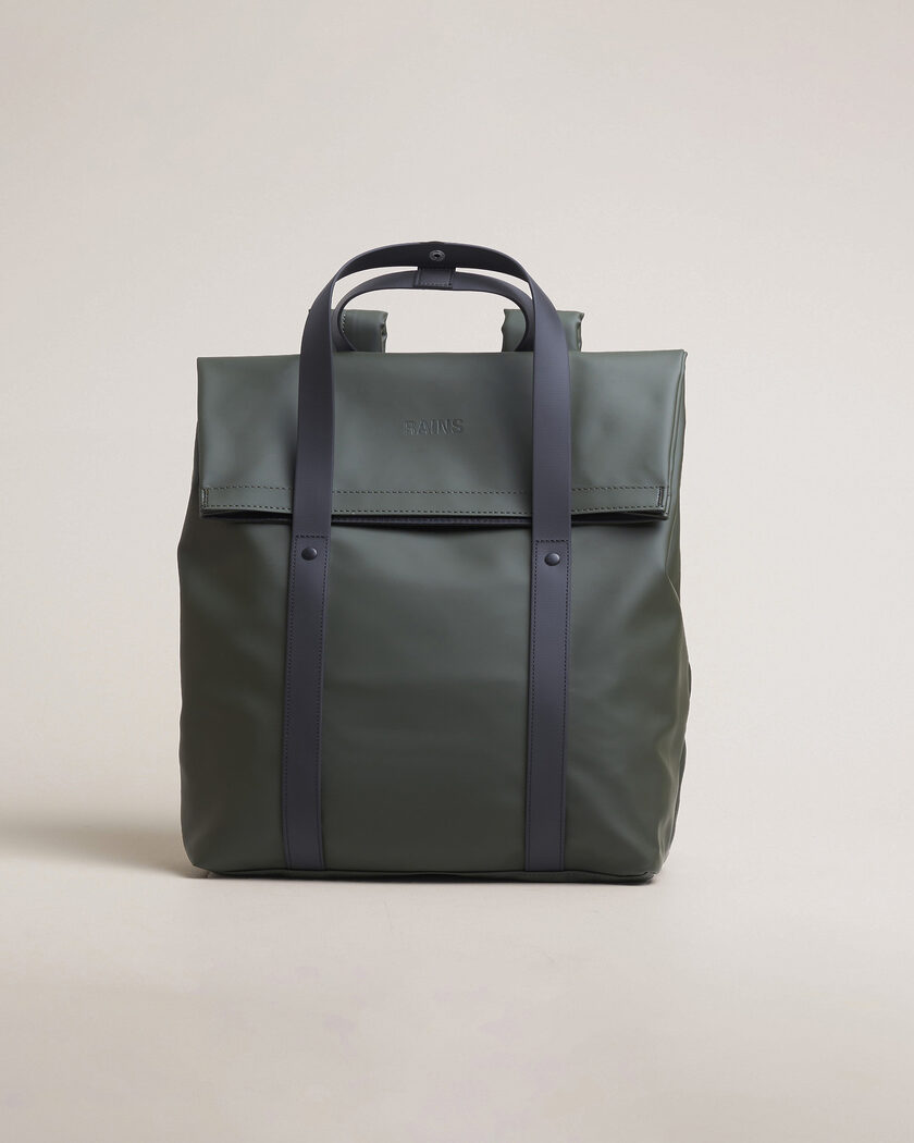 RAINS 2 Way Tote Backpack Black Green – Grøn